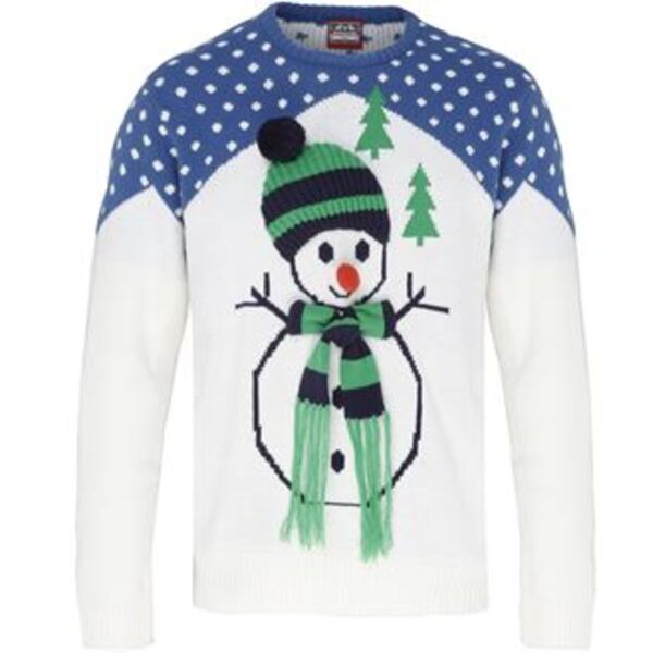 Snow Man 3D Adults Christmas Jumper Thumbnail