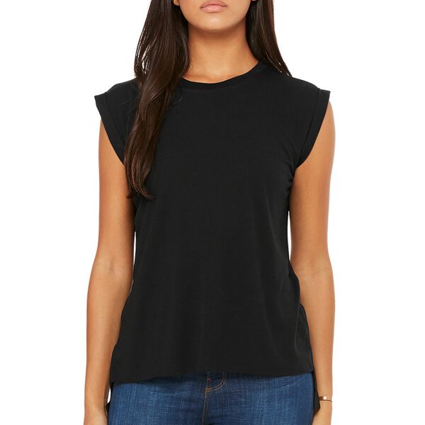Women's Flowy Muscle Tee with Rolled Cuff - Dance Scene Thumbnail